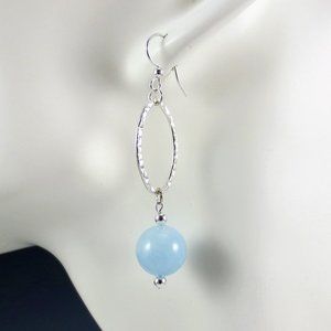 Aquamarine and Sterling Silver Earrings